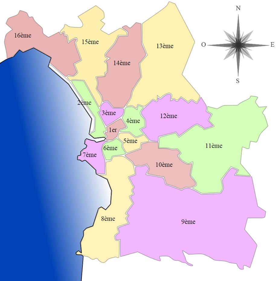 mapa dzielnicy Marsylia