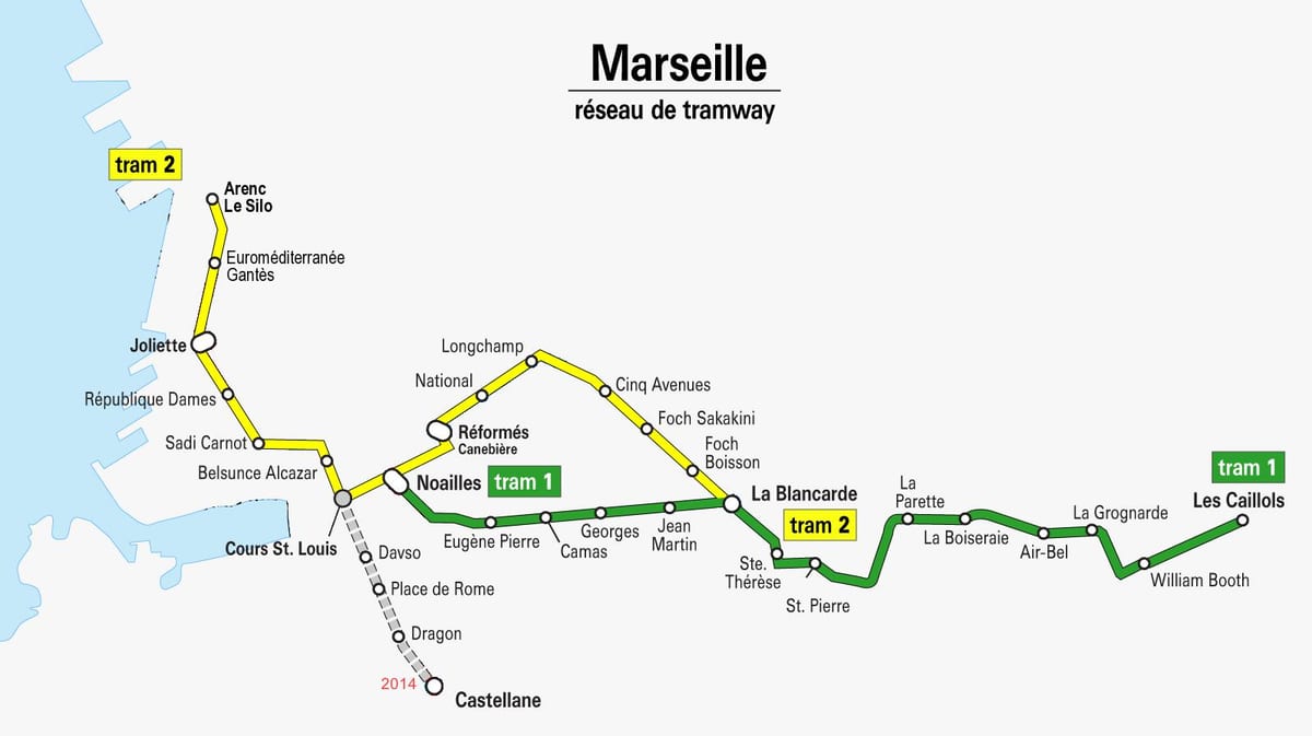 mapa Marcel tramwaj