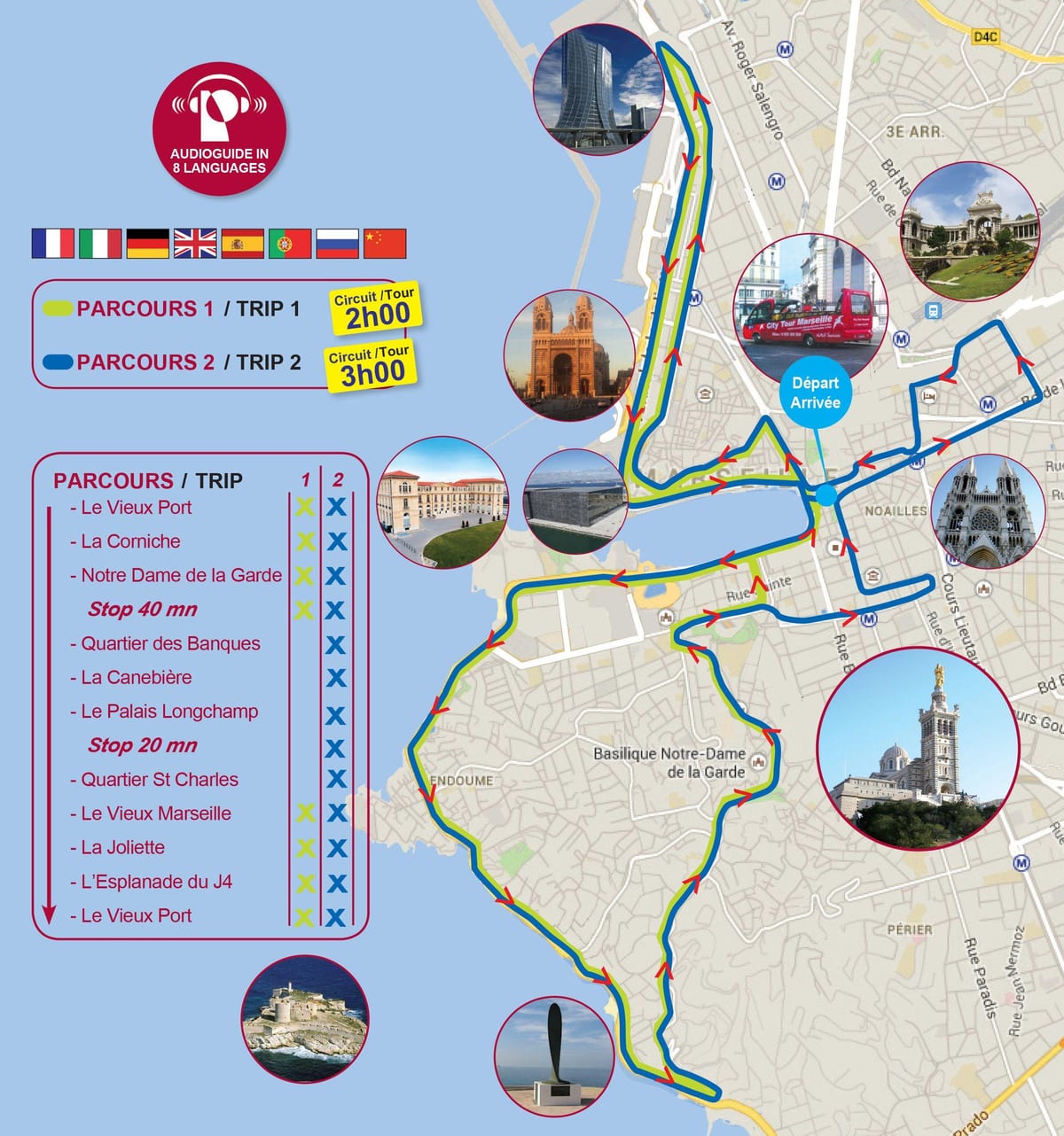 bus tour, Francja Marsylia mapa