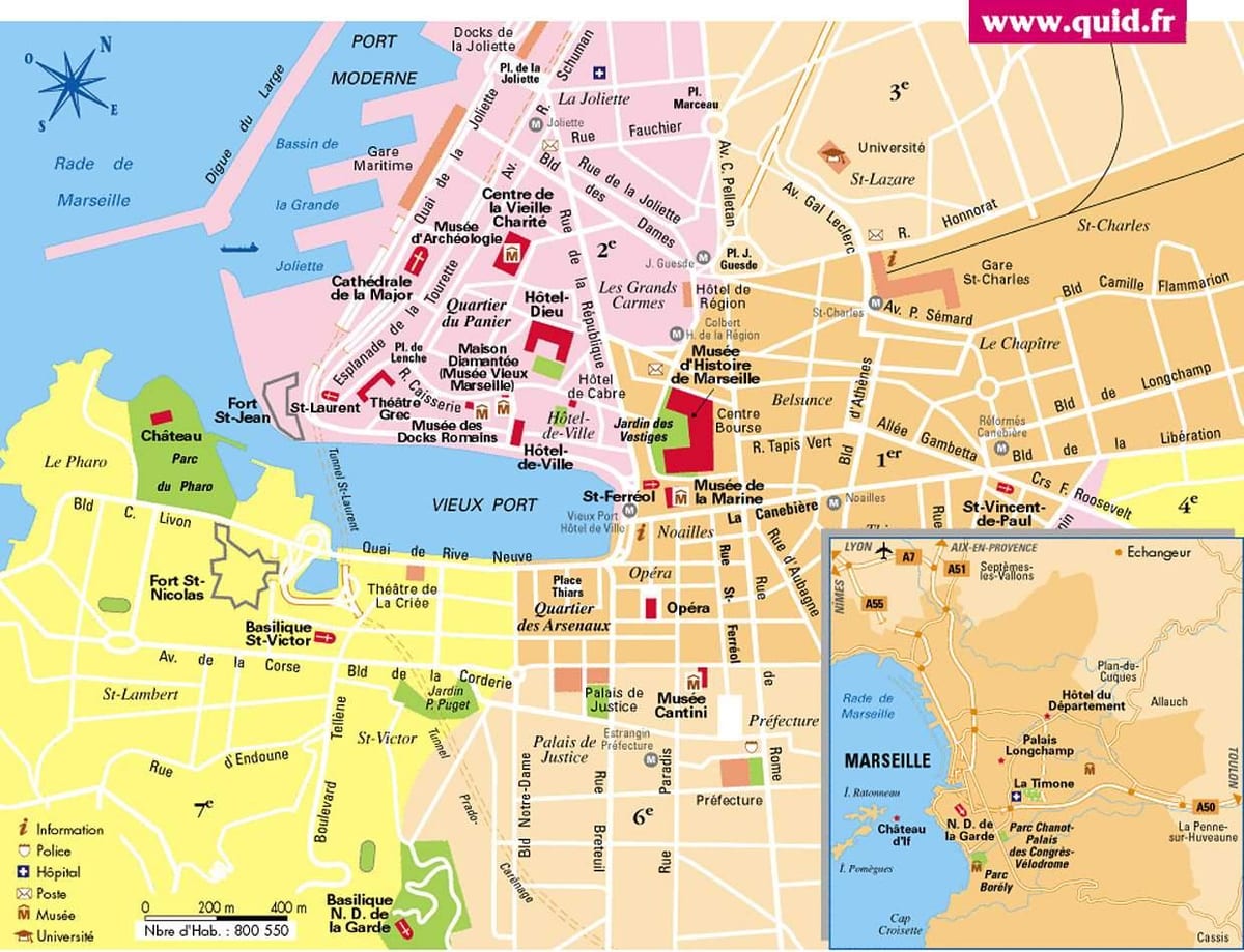 Marsylia Francja mapa miasta