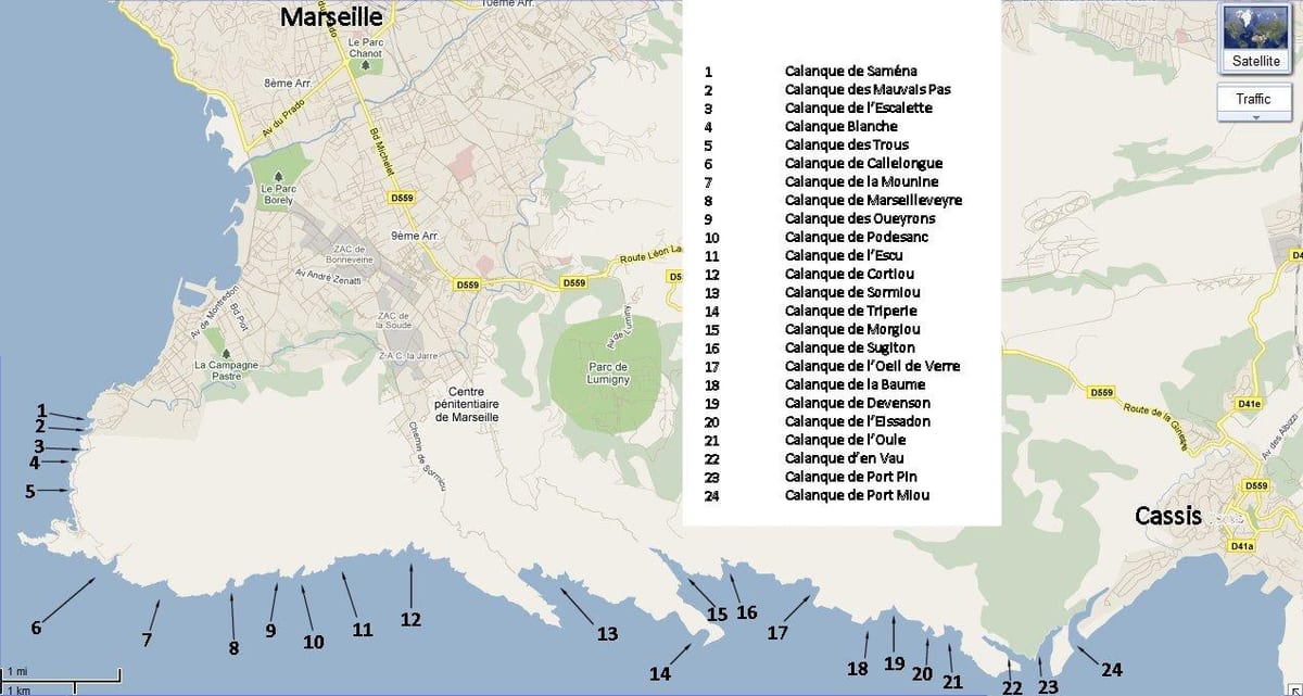 mapa park Marsylia
